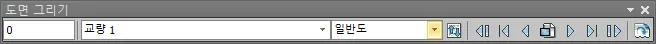 도면 그리기 도구 막대로, 페이지 번호 입력칸과 '교량 1', '일반도' 선택 목록, 페이지 이동 버튼들이 배치된 모습